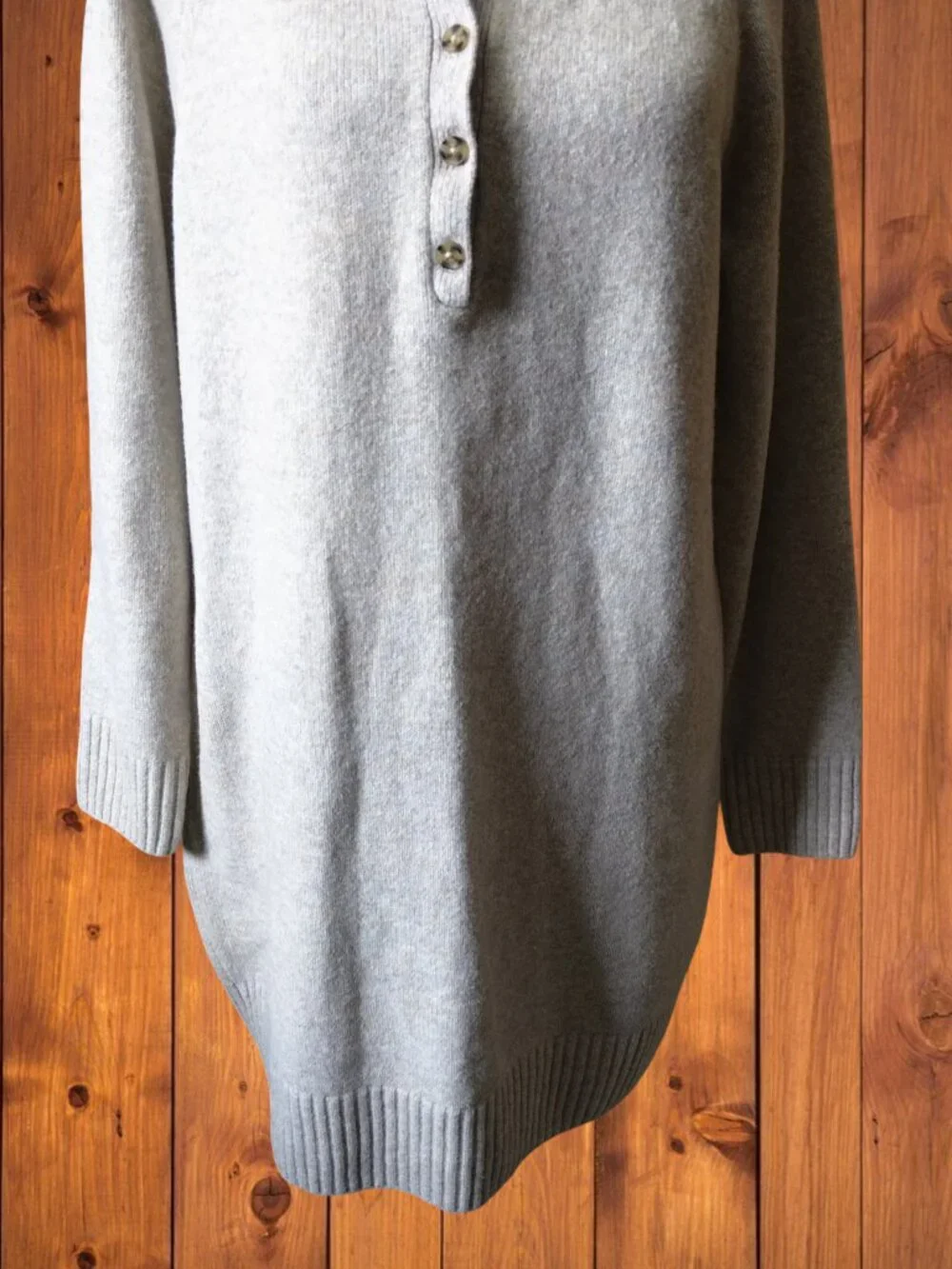 Gap CashSoft Polo Sweater Mini Dress Cobblestone Size Medium Long Sleeve Casual